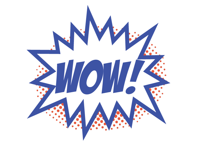 Step 6 icon is WOW! That's how excited your audience will be with your presentation.